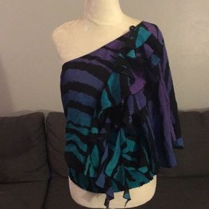 Bebe Silk Off Shoulder Blouse